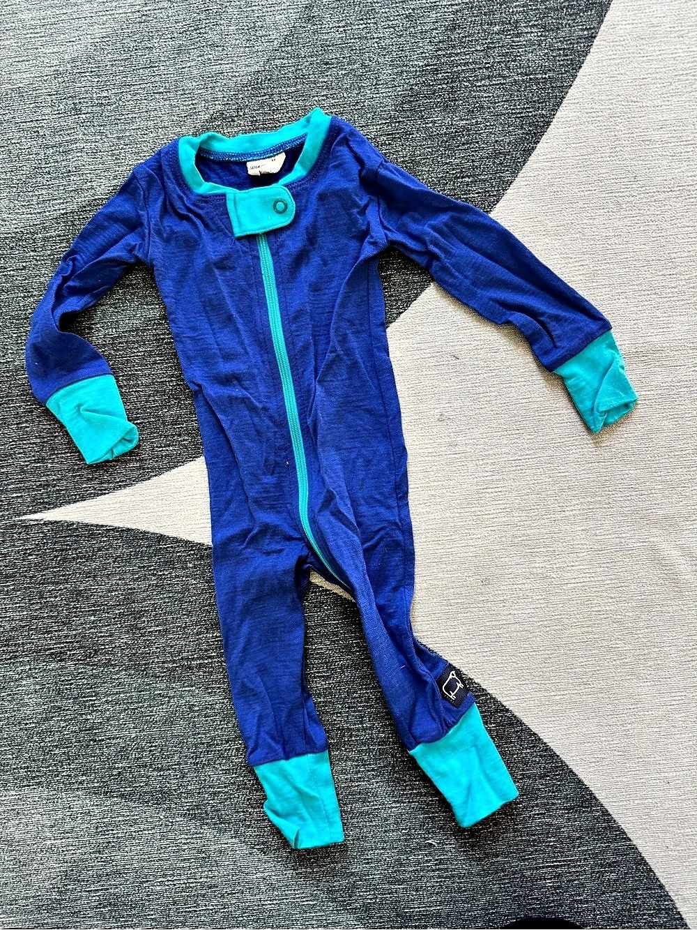 wee woollies Baby Blue Footie Size 0-3 mos